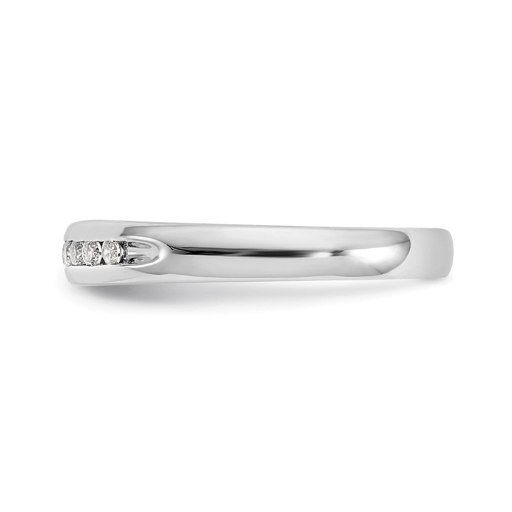 Alternate view of the 3mm 14K White Gold 1/5 Ctw Lab Created Diamond 11-Stone Band SZ 6 by The Black Bow Jewelry Co.