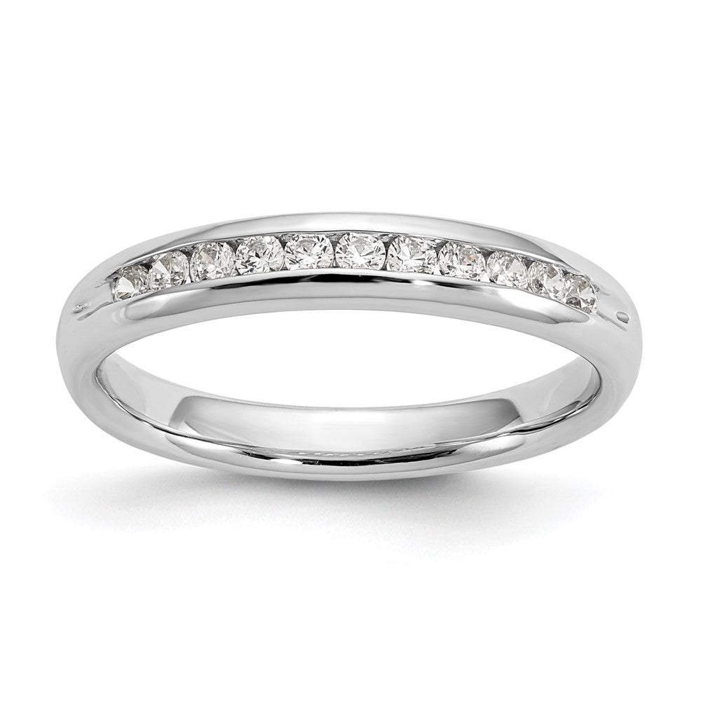 3mm 14K White Gold 1/4 Ctw Diamond 11-Stone Channel Band, Size 6, Item R12291-025-06 by The Black Bow Jewelry Co.
