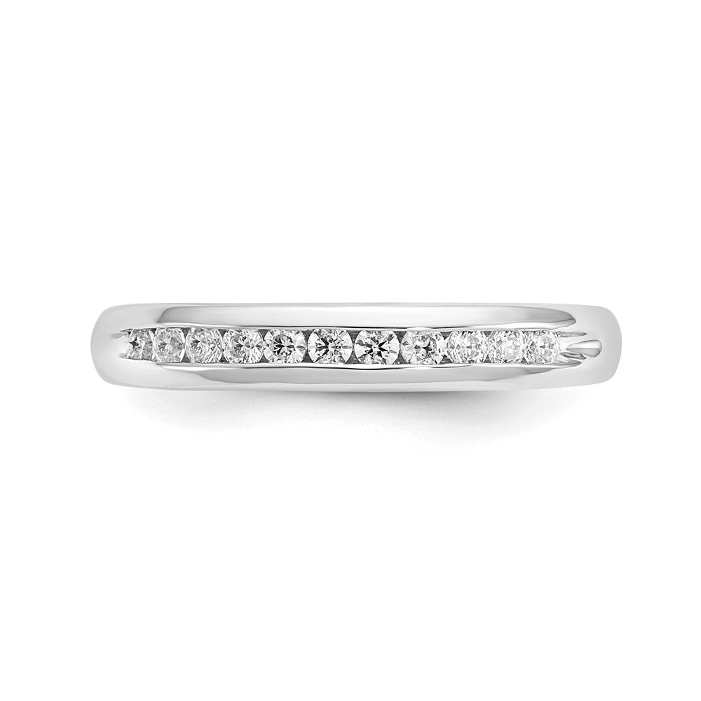 Alternate view of the 3mm 14K White Gold 1/4 Ctw Lab Created Diamond 11-Stone Band SZ 6 by The Black Bow Jewelry Co.