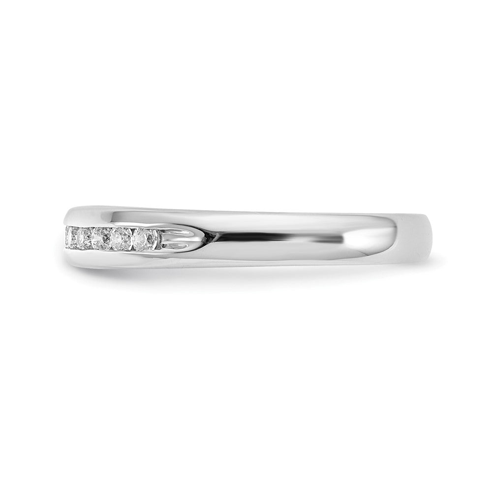 Alternate view of the 3mm 14K White Gold 1/4 Ctw Diamond 11-Stone Channel Band, Size 6 by The Black Bow Jewelry Co.