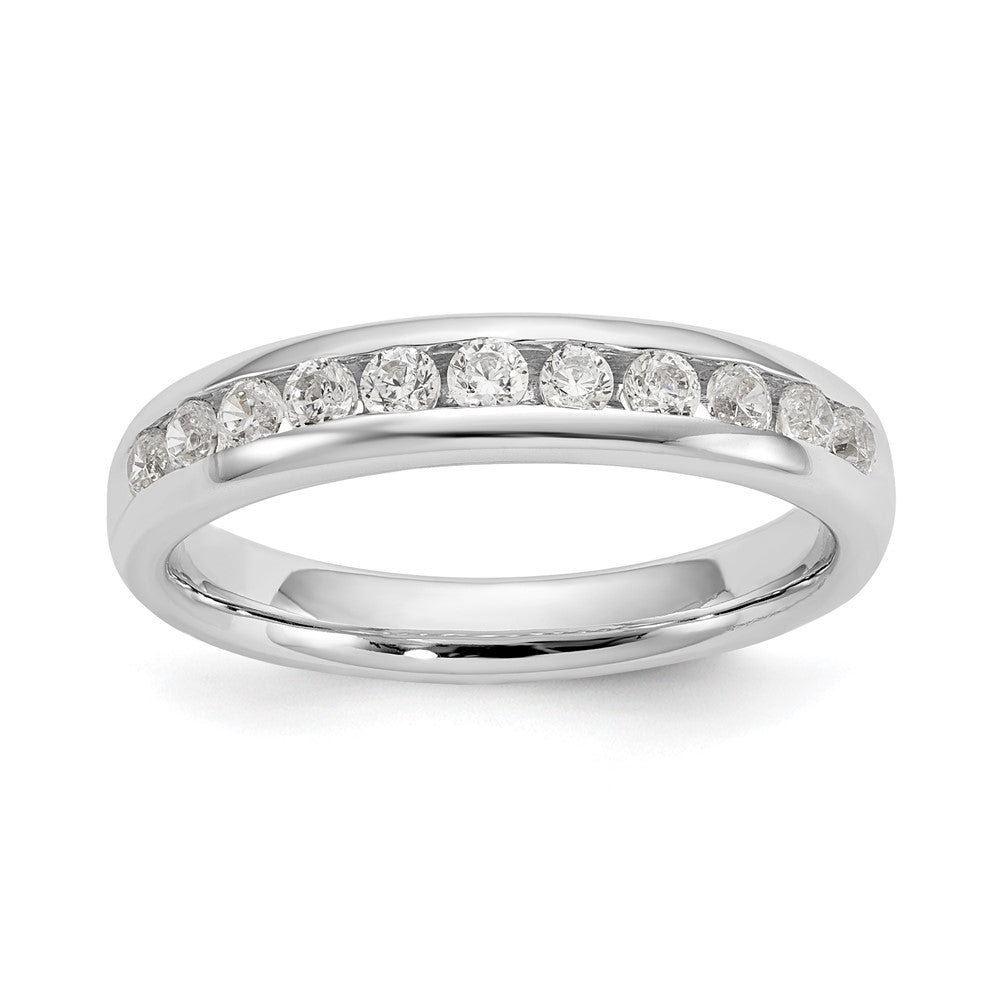 3.8mm 14K White Gold 3/8 Ctw Diamond 11-Stone Channel Band, Size 6, Item R12291-037-06 by The Black Bow Jewelry Co.