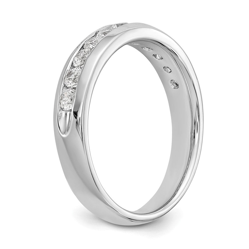 Alternate view of the 3.9mm 14K White Gold 1/2 Ctw Diamond 11-Stone Channel Band, Size 6 by The Black Bow Jewelry Co.