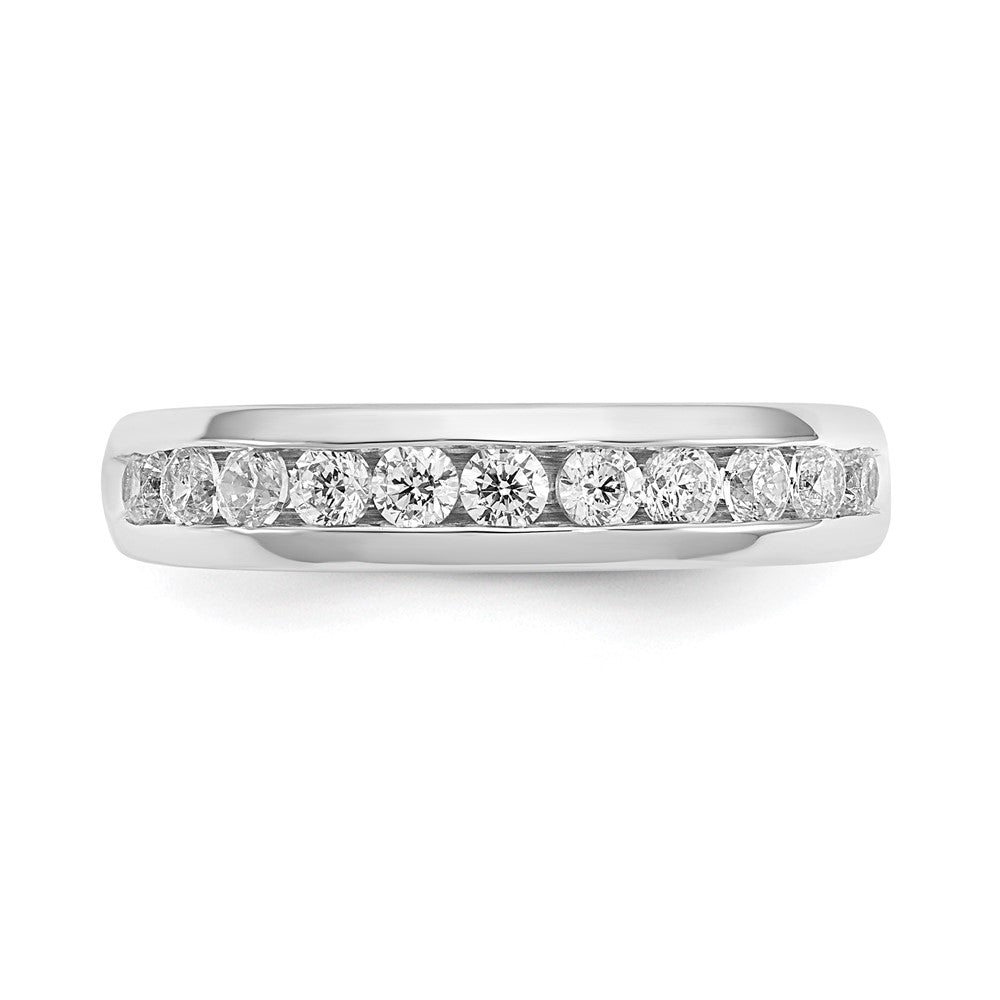 Alternate view of the 3.9mm 14K White Gold 1/2 Ctw Diamond 11-Stone Channel Band, Size 6 by The Black Bow Jewelry Co.