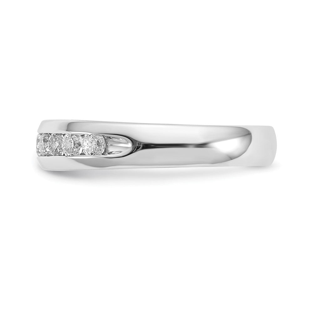 Alternate view of the 3.9mm 14K White Gold 1/2 Ctw Diamond 11-Stone Channel Band, Size 6 by The Black Bow Jewelry Co.