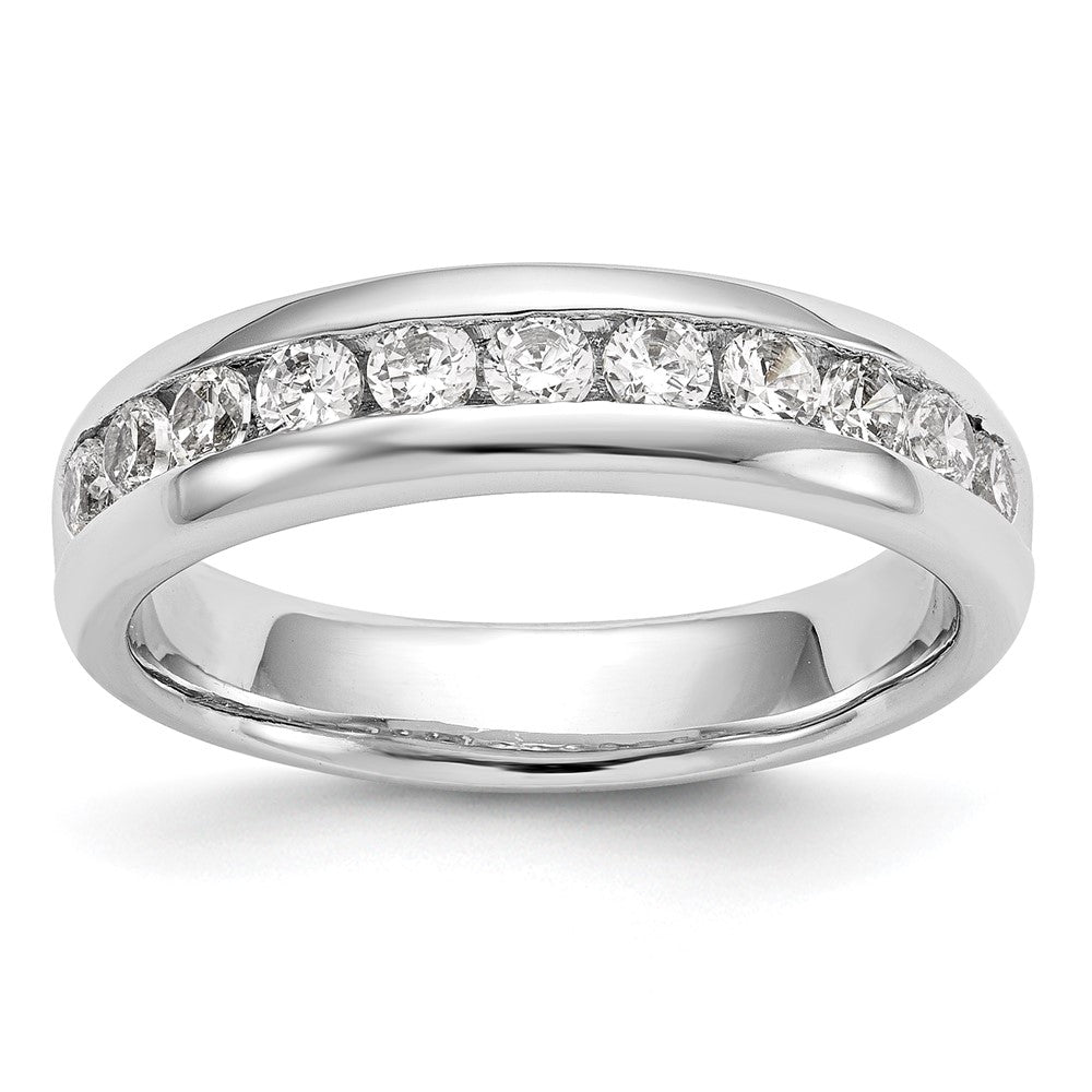 14K White Gold 1/6 to 3/4Ctw Lab Created Diamond 11-Stone Channel Band, Item R12292 by The Black Bow Jewelry Co.