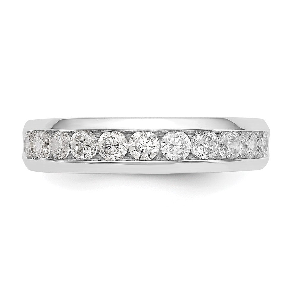 Alternate view of the 14K White Gold 1/6 to 3/4Ctw Lab Created Diamond 11-Stone Channel Band by The Black Bow Jewelry Co.