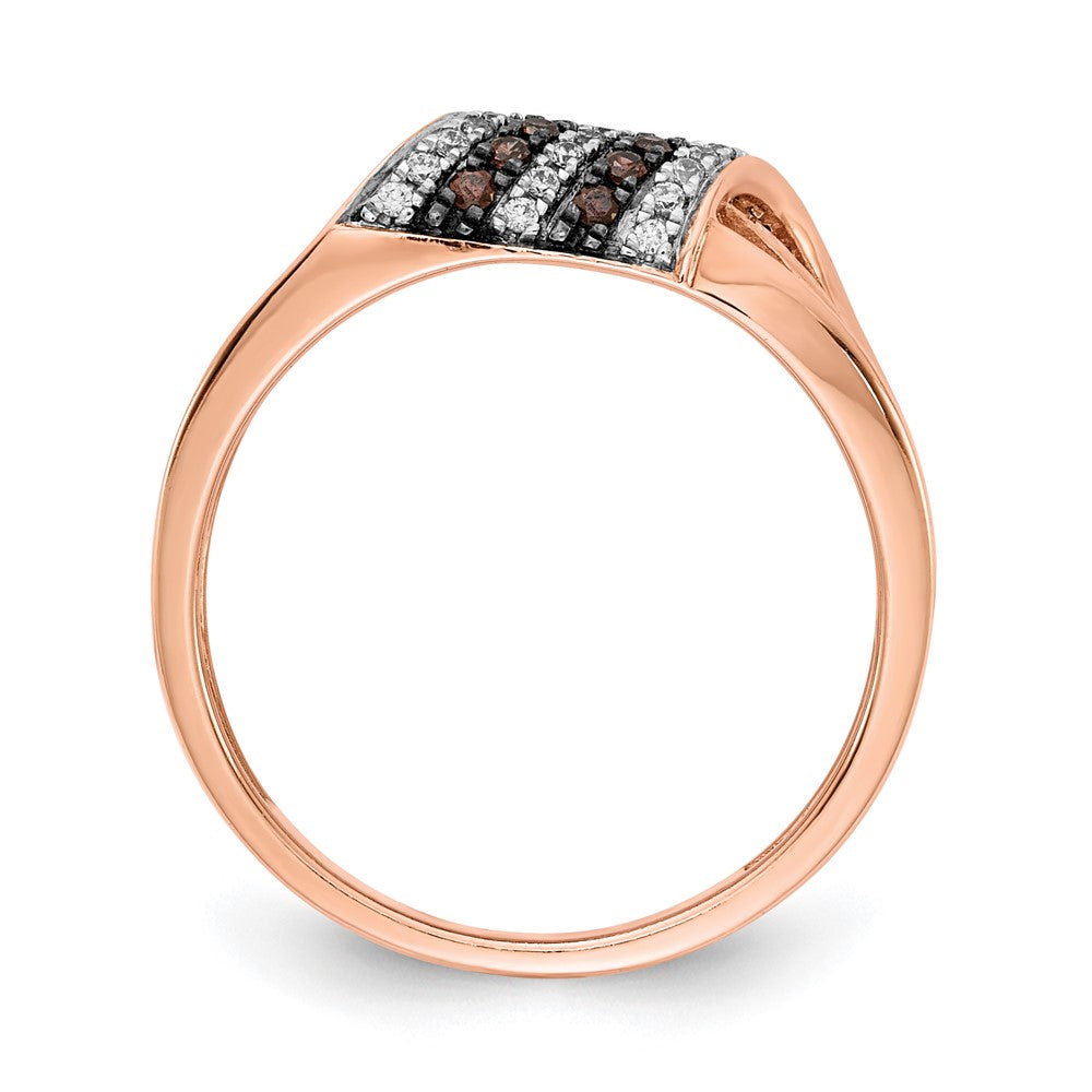 Alternate view of the 7mm 14K Rose Gold 1/3 Ctw Two-Tone Diamond Split Shank Tapered Band by The Black Bow Jewelry Co.