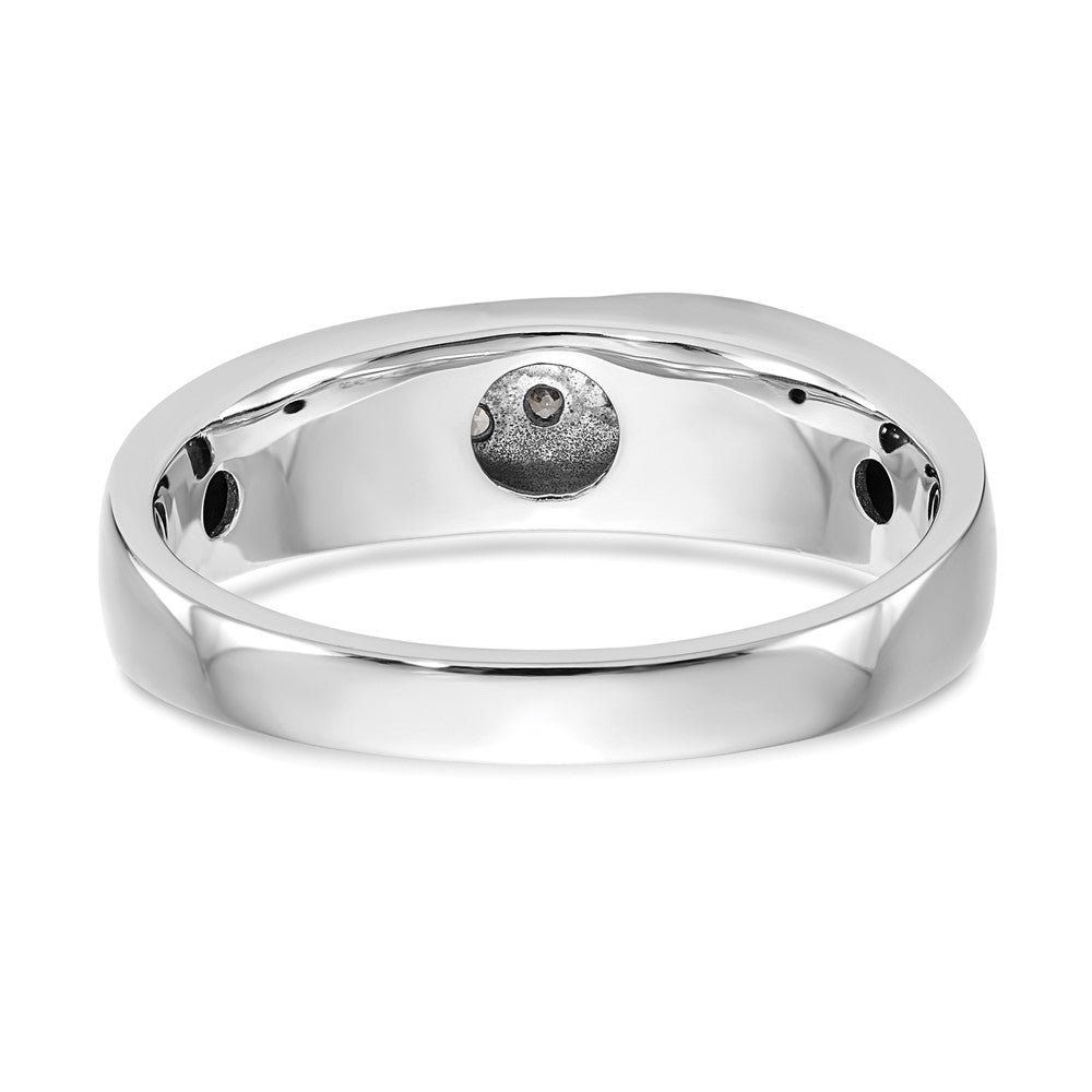 Alternate view of the Men's 6.4mm 14K White Gold 1/4 Ctw Diamond Tapered Band, Size 9 by The Black Bow Jewelry Co.