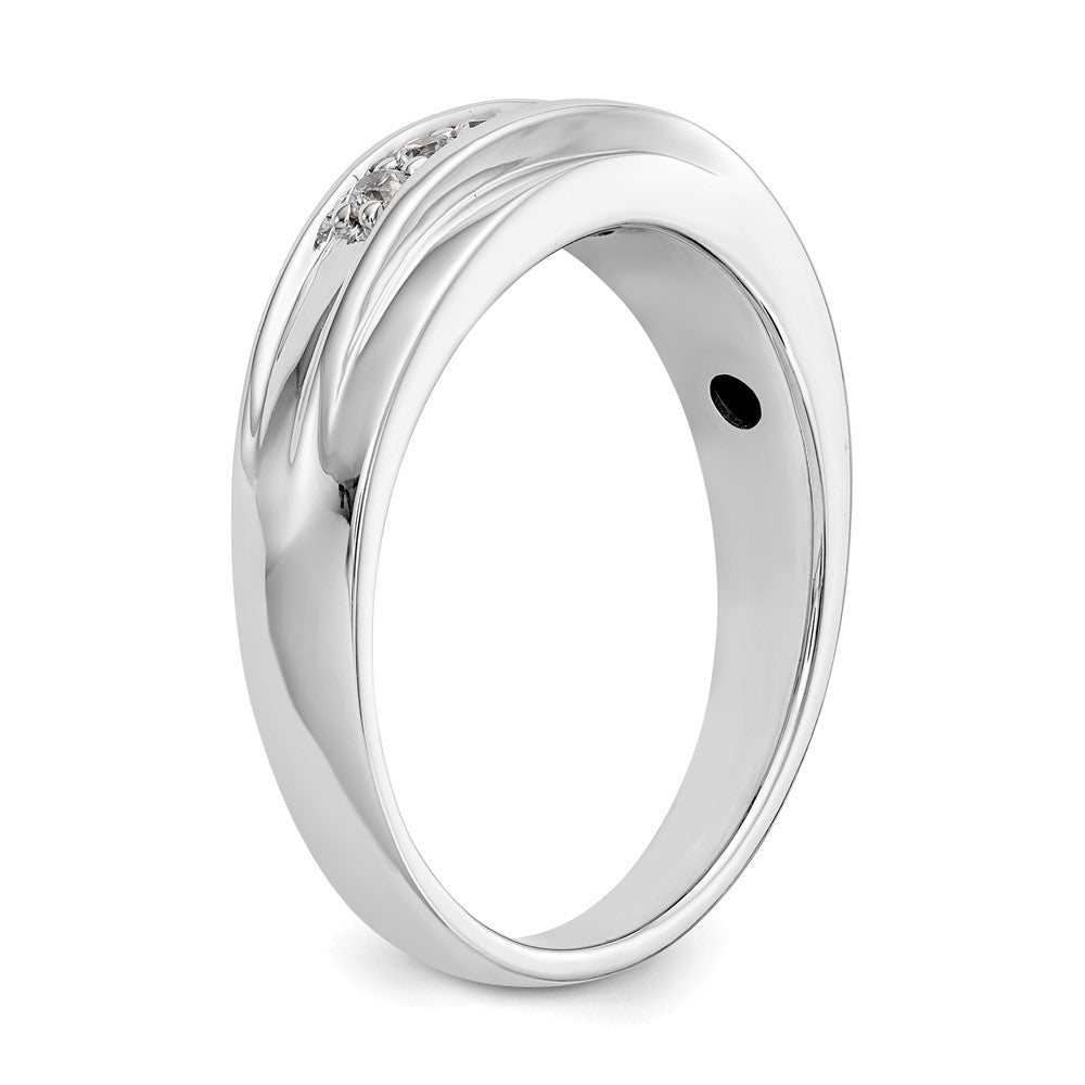 Alternate view of the Men&#39;s 6.4mm 14K White Gold 1/4 Ctw Lab Created Diamond Tapered Band by The Black Bow Jewelry Co.