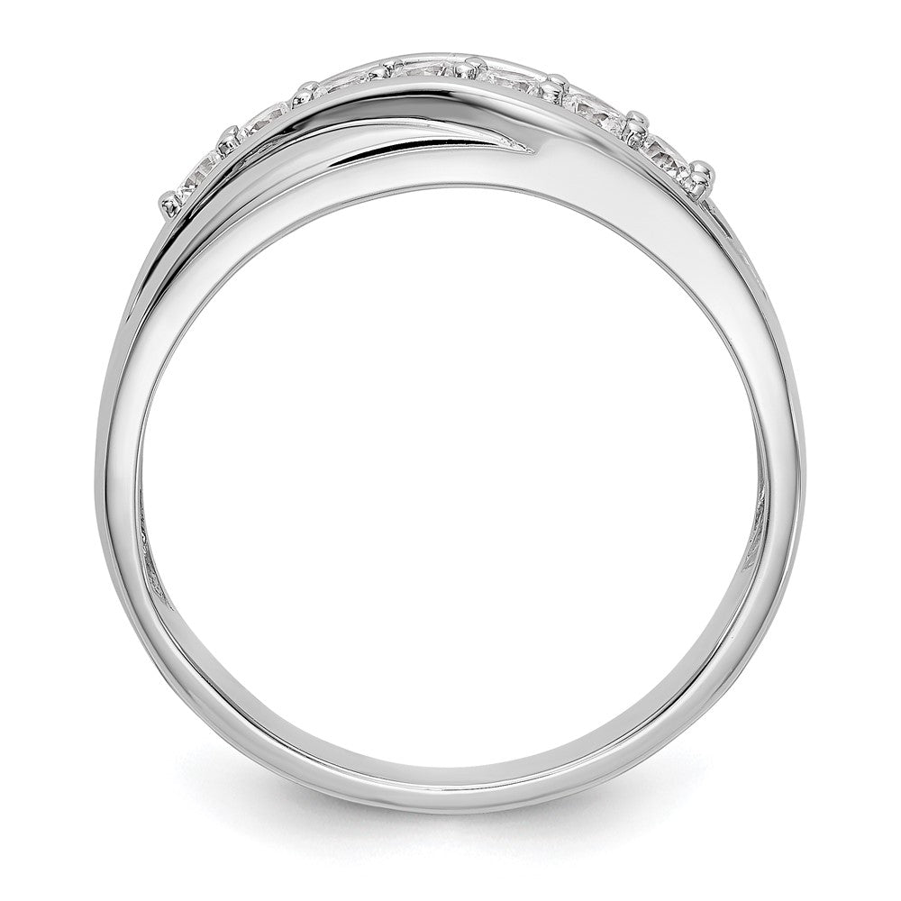Alternate view of the Men's 7.2mm 14K White Gold 1/2 Ctw Diamond Tapered Band, Size 9 by The Black Bow Jewelry Co.