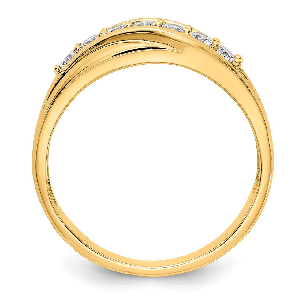 Alternate view of the Men's 7.2mm 14K Yellow Gold 1/2 Ctw Diamond Tapered Band, Size 9 by The Black Bow Jewelry Co.