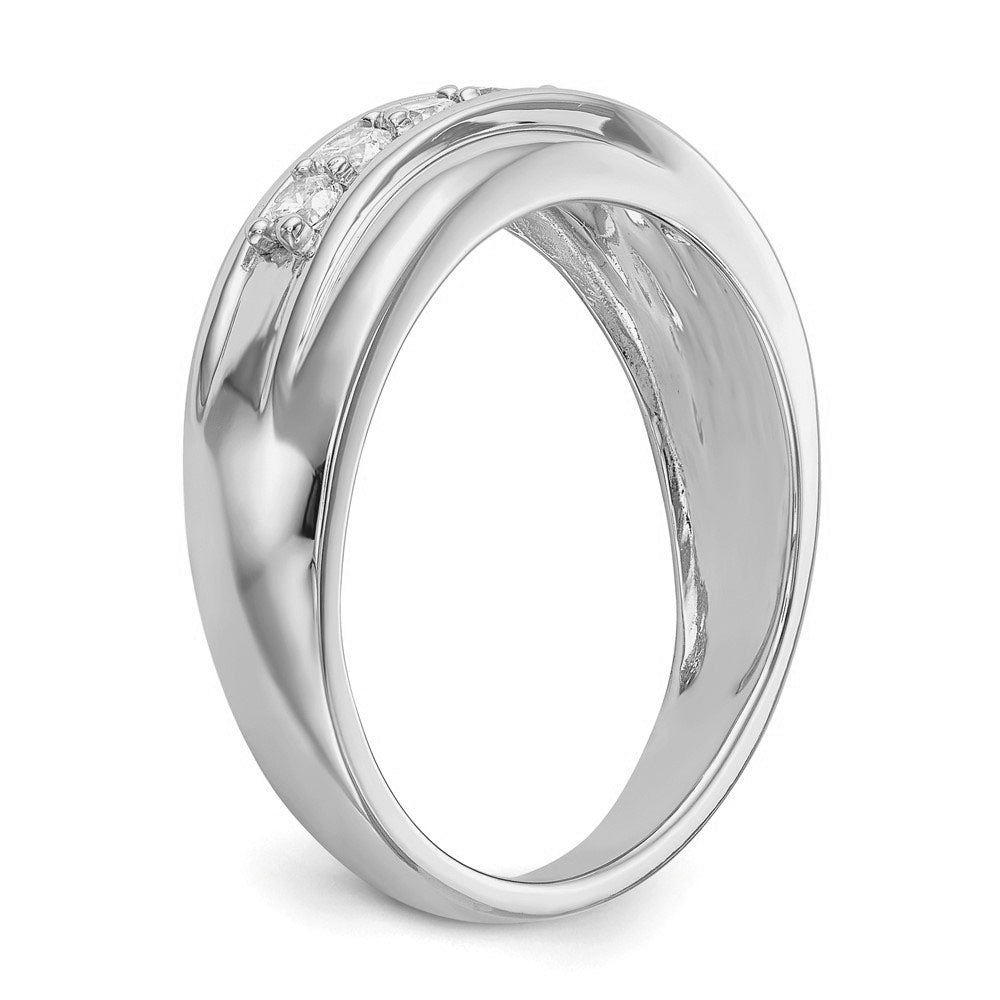 Alternate view of the Men's 7.2mm 14K White Gold 1/2 Ctw Lab Created Diamond Band, SZ 9 by The Black Bow Jewelry Co.