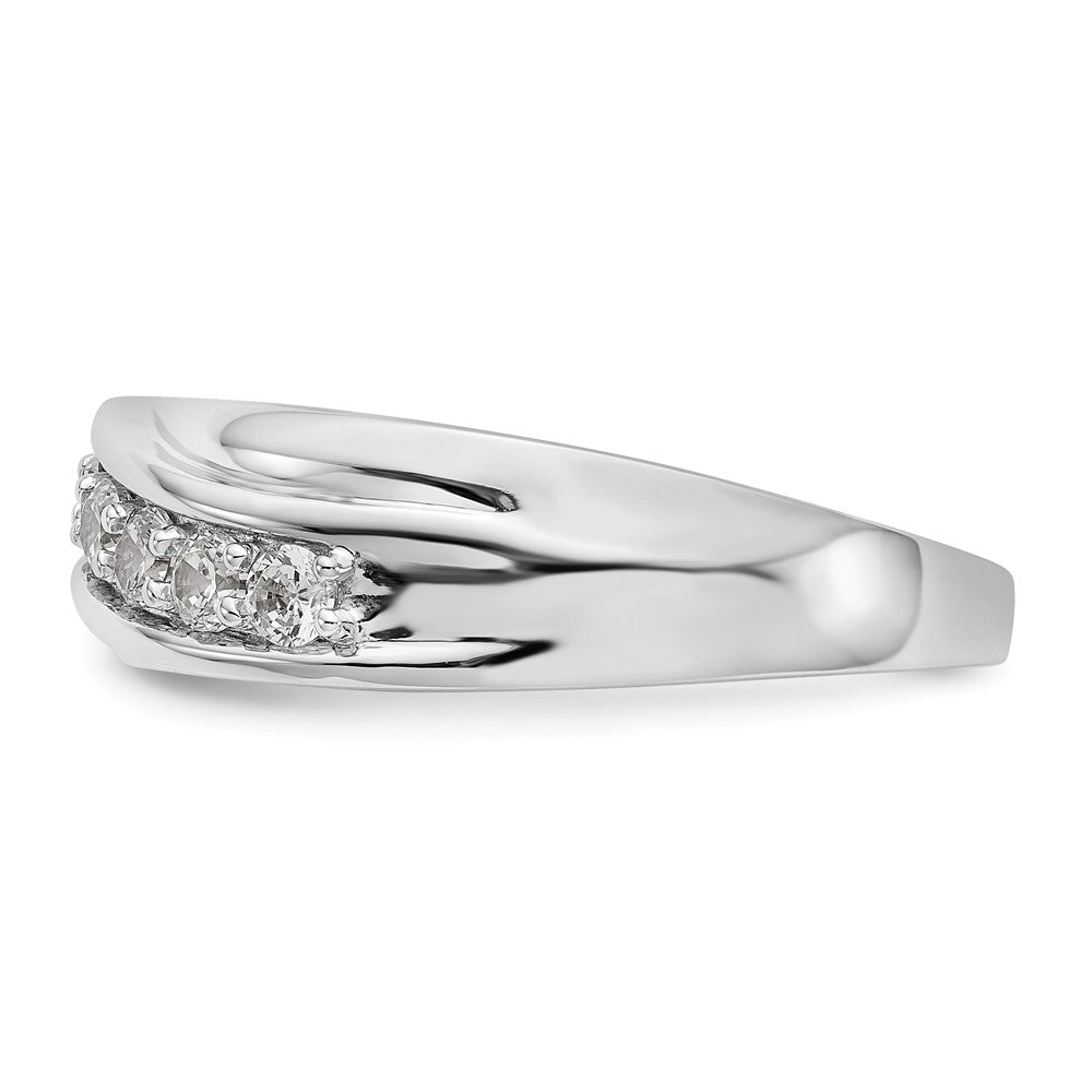Alternate view of the Men&#39;s 7.2mm 14K White Gold 1/2 Ctw Lab Created Diamond Band, SZ 9.25 by The Black Bow Jewelry Co.