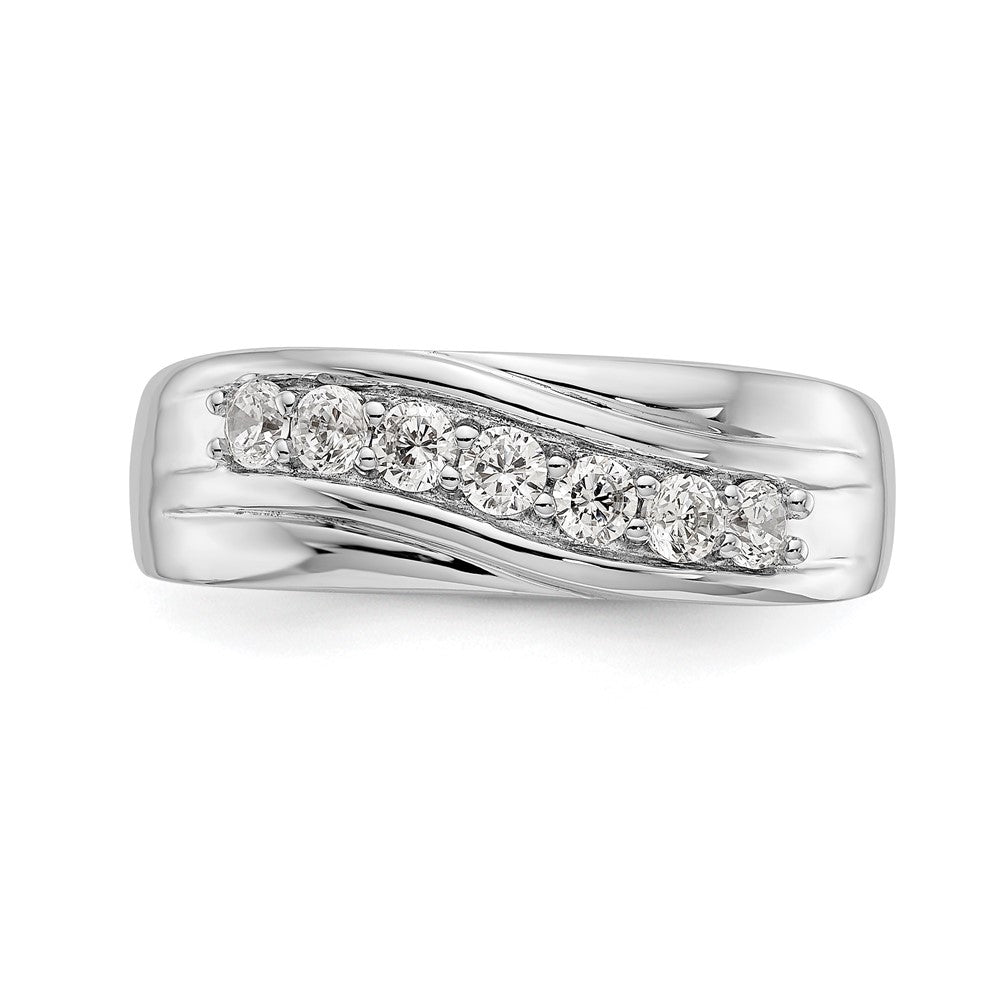 Alternate view of the Men&#39;s 7.2mm 14K White Gold 1/2 Ctw Lab Created Diamond Band, SZ 9.25 by The Black Bow Jewelry Co.