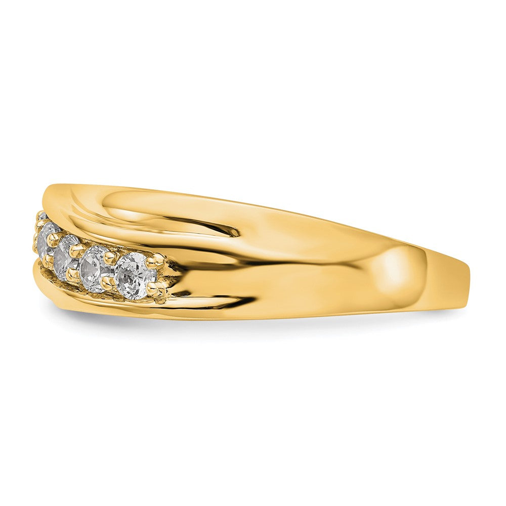 Alternate view of the Men&#39;s 7.2mm 14K Yellow Gold 1/2 Ctw Lab Created Diamond Band, SZ 9 by The Black Bow Jewelry Co.