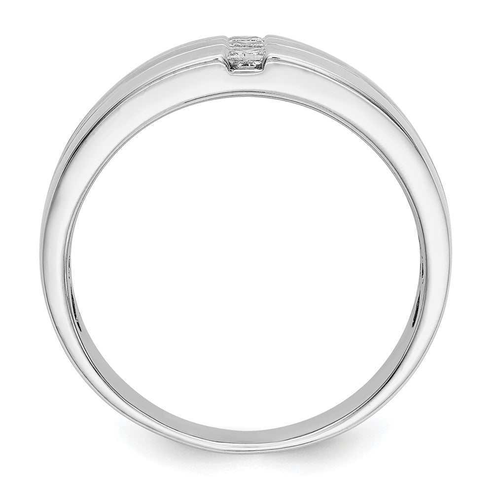 Alternate view of the Men&#39;s 7.2mm 10K White Gold 1/4 Ctw Lab Created Diamond Tapered Band by The Black Bow Jewelry Co.