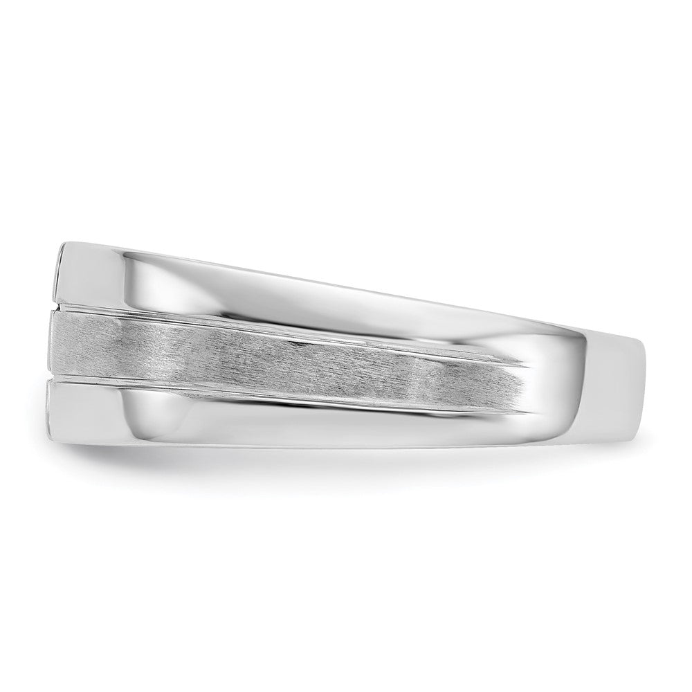 Alternate view of the Mens 7.2mm 14K White Gold 1/4 Ctw Lab Created Diamond Band, Size 9 by The Black Bow Jewelry Co.
