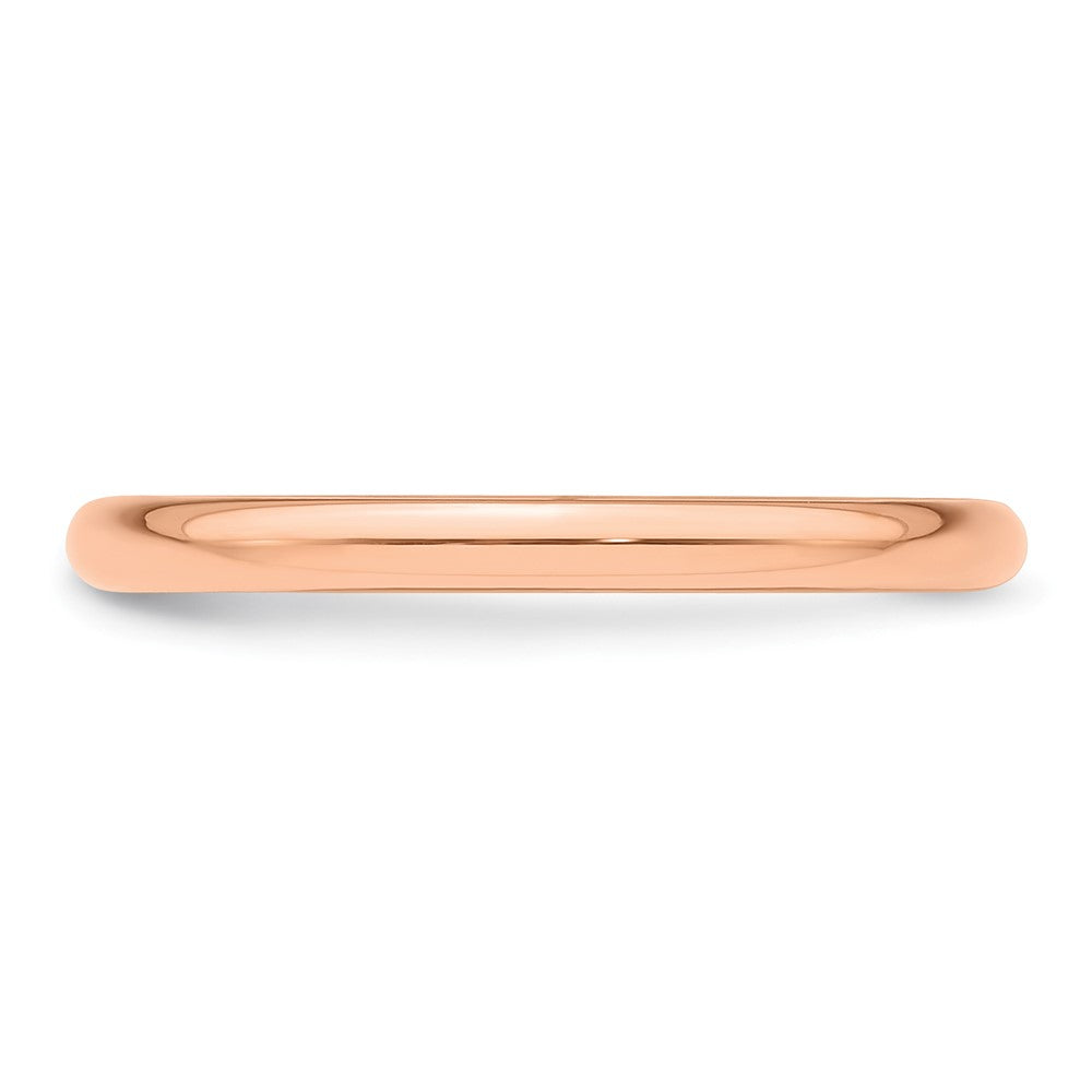 Alternate view of the 2mm to 6mm 14K Rose Gold Half Round Standard Fit Band by The Black Bow Jewelry Co.