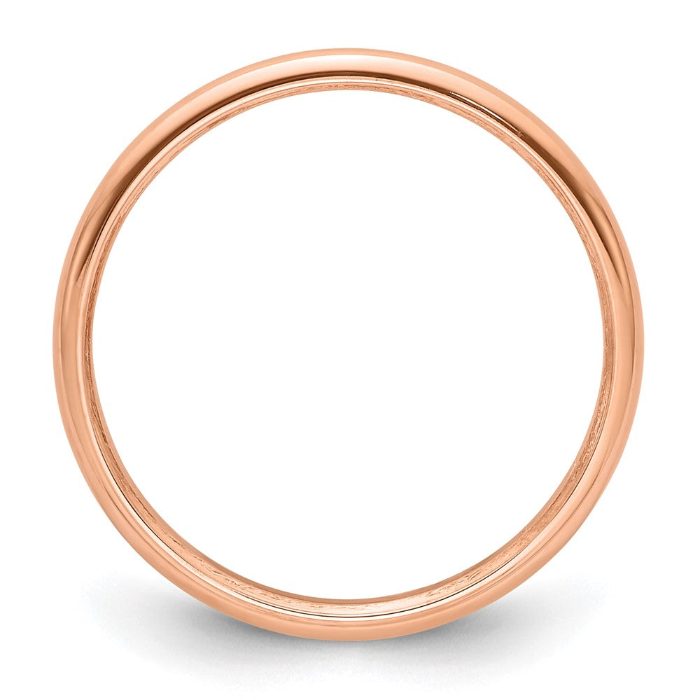 Alternate view of the 2mm to 6mm 14K Rose Gold Half Round Standard Fit Band by The Black Bow Jewelry Co.