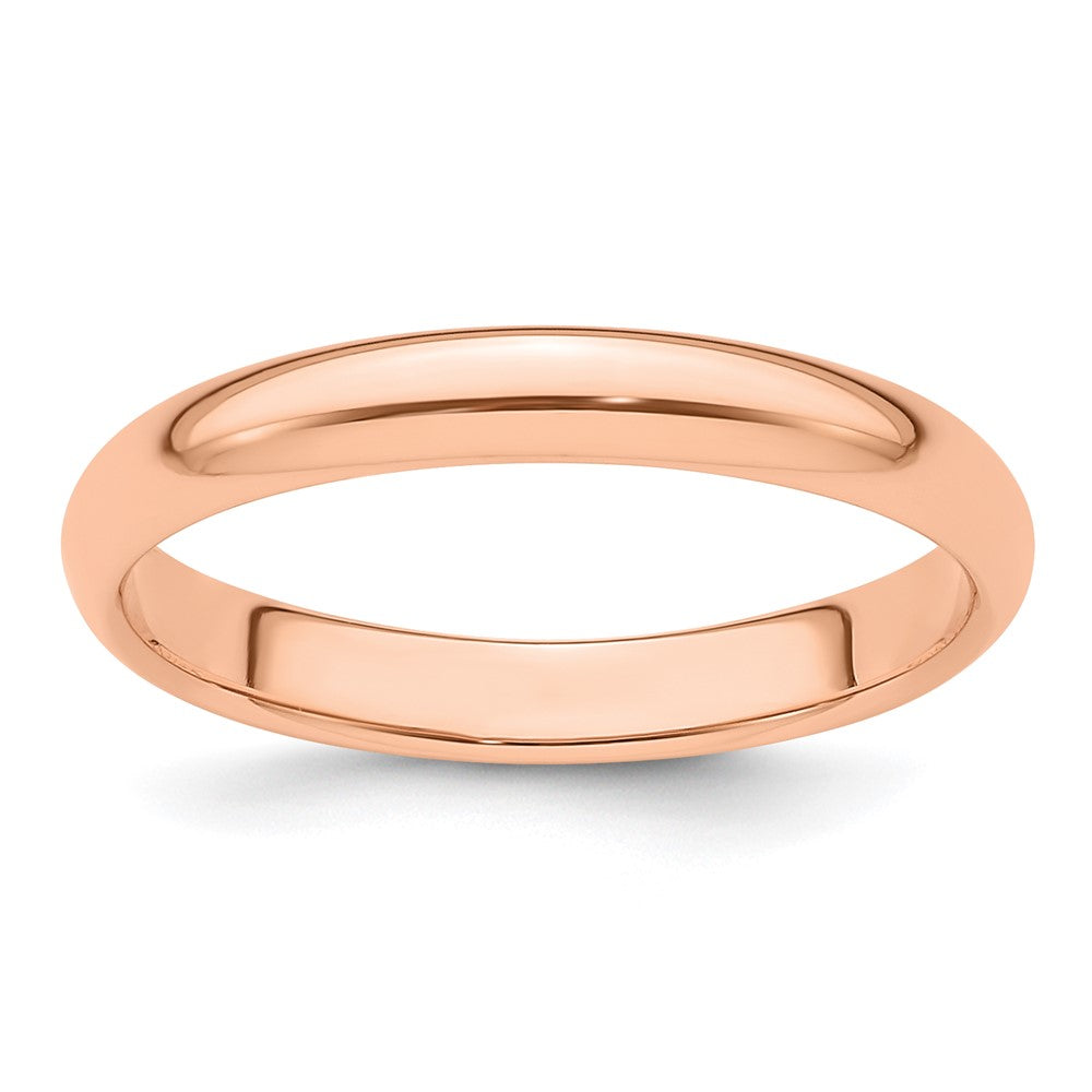 3mm 14K Rose Gold Half Round Standard Fit Band, Size 4, Item R12300-3MM-04 by The Black Bow Jewelry Co.