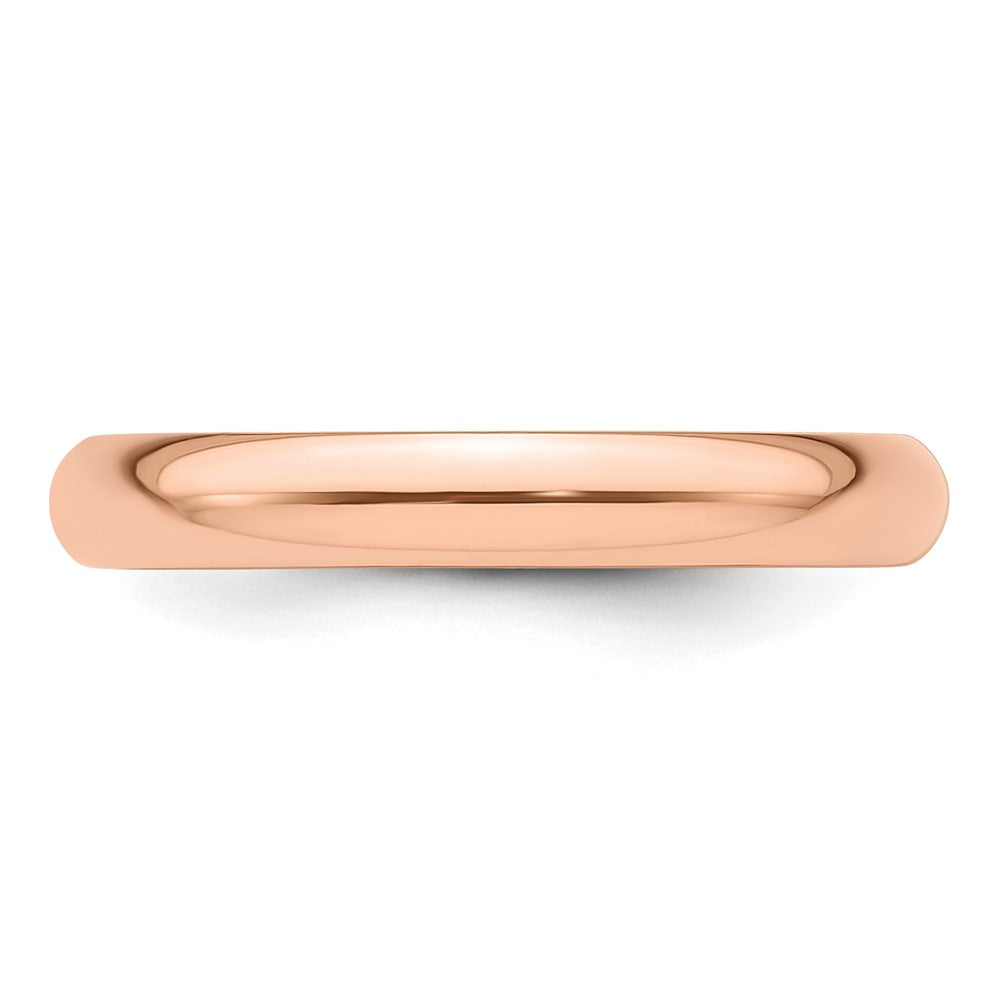 Alternate view of the 3mm 14K Rose Gold Half Round Standard Fit Band, Size 4 by The Black Bow Jewelry Co.