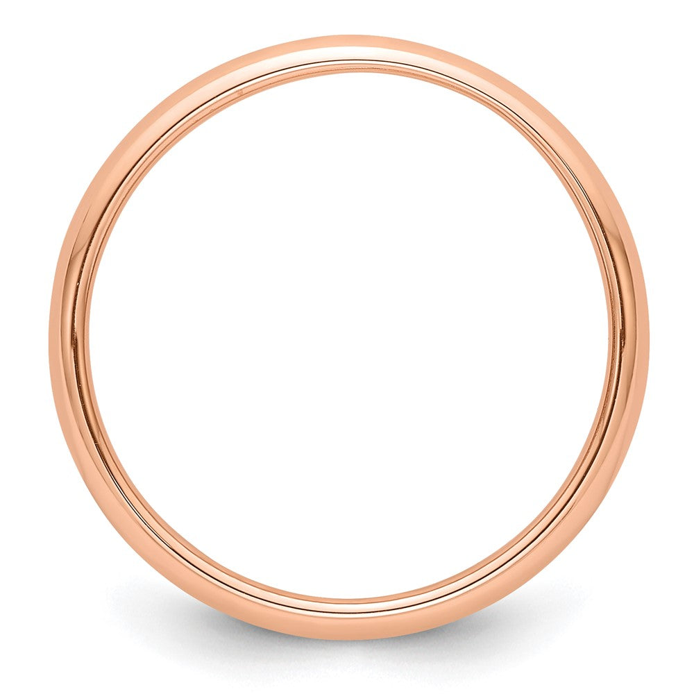 Alternate view of the 3mm 14K Rose Gold Half Round Standard Fit Band, Size 4 by The Black Bow Jewelry Co.