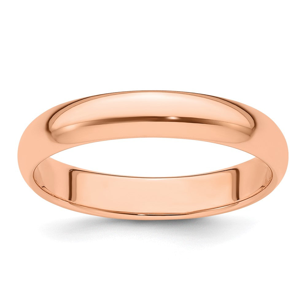 4mm 14K Rose Gold Half Round Standard Fit Band, Size 4, Item R12300-4MM-04 by The Black Bow Jewelry Co.