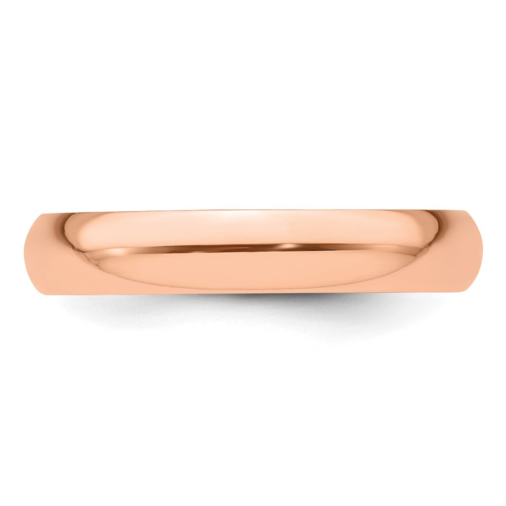 Alternate view of the 4mm 14K Rose Gold Half Round Standard Fit Band, Size 4 by The Black Bow Jewelry Co.