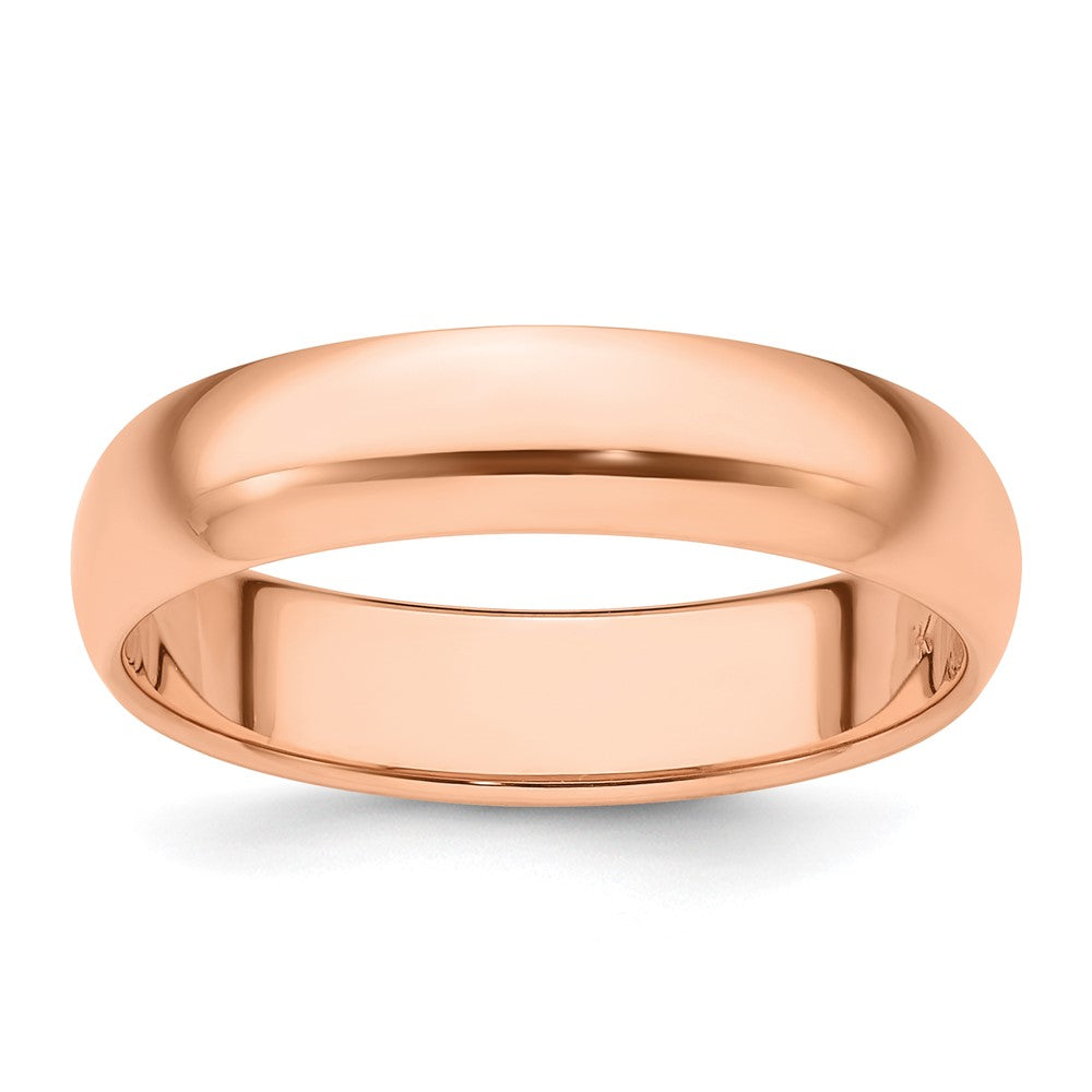 5mm 14K Rose Gold Half Round Standard Fit Band, Size 4, Item R12300-5MM-04 by The Black Bow Jewelry Co.