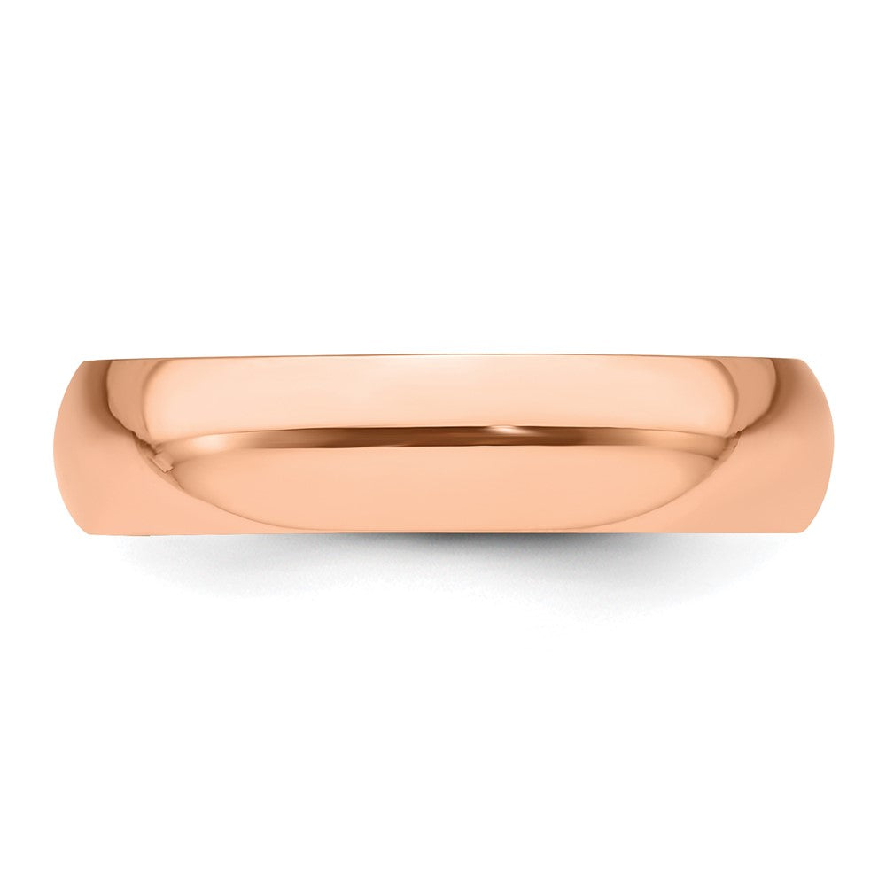 Alternate view of the 5mm 14K Rose Gold Half Round Standard Fit Band, Size 4 by The Black Bow Jewelry Co.