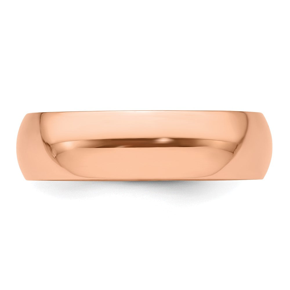 Alternate view of the 6mm 14K Rose Gold Half Round Standard Fit Band, Size 4 by The Black Bow Jewelry Co.