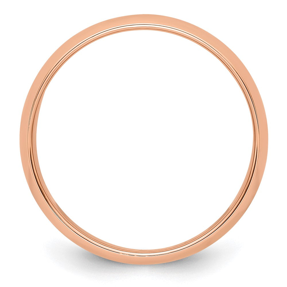 Alternate view of the 6mm 14K Rose Gold Half Round Standard Fit Band, Size 4 by The Black Bow Jewelry Co.