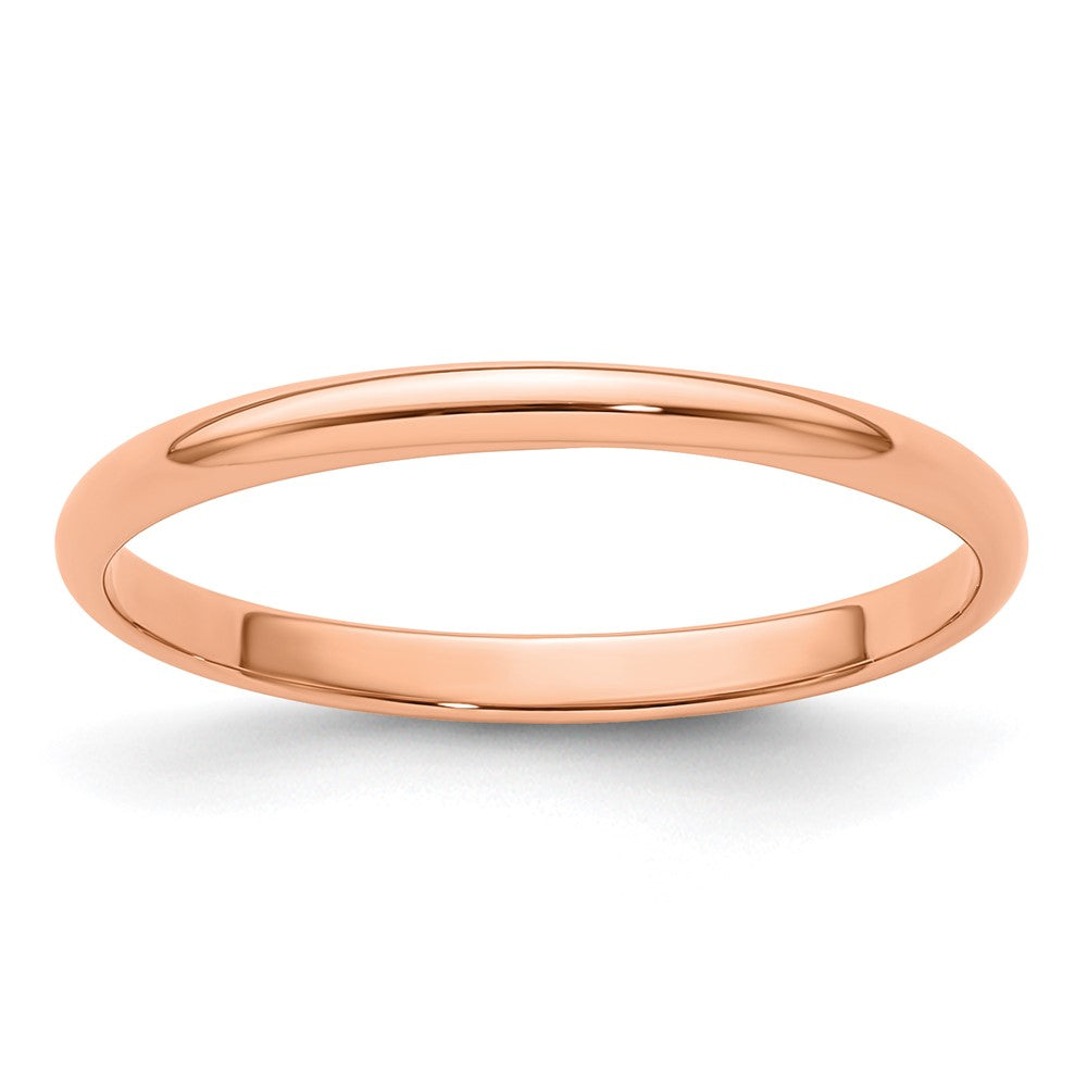 2mm to 6mm 14K Rose Gold Lightweight Half Round Standard Fit Band, Item R12301 by The Black Bow Jewelry Co.