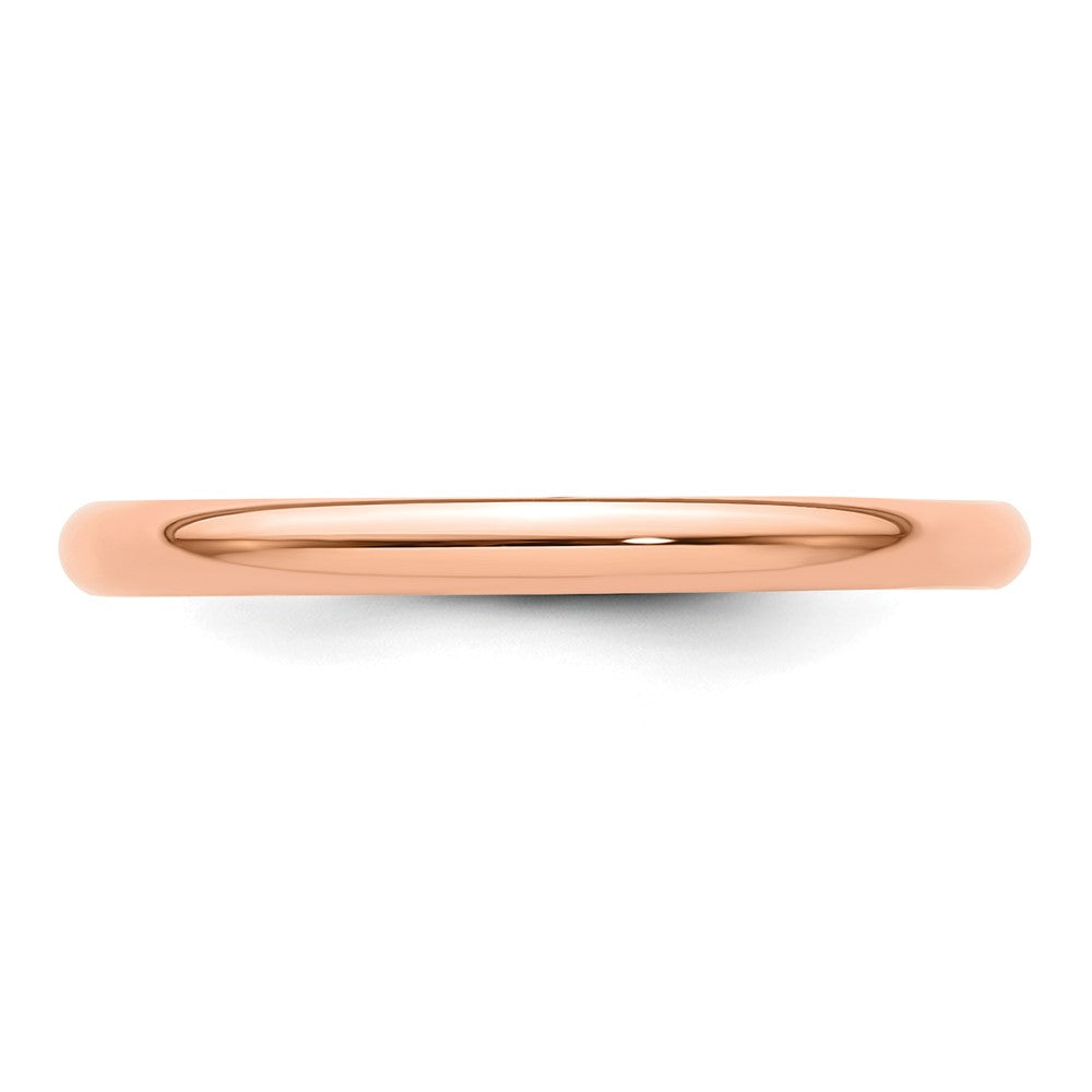 Alternate view of the 2mm to 6mm 14K Rose Gold Lightweight Half Round Standard Fit Band by The Black Bow Jewelry Co.