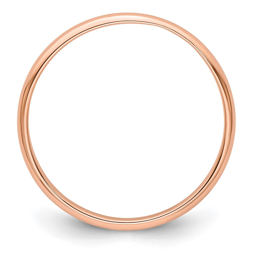 Alternate view of the 2mm to 6mm 14K Rose Gold Lightweight Half Round Standard Fit Band by The Black Bow Jewelry Co.