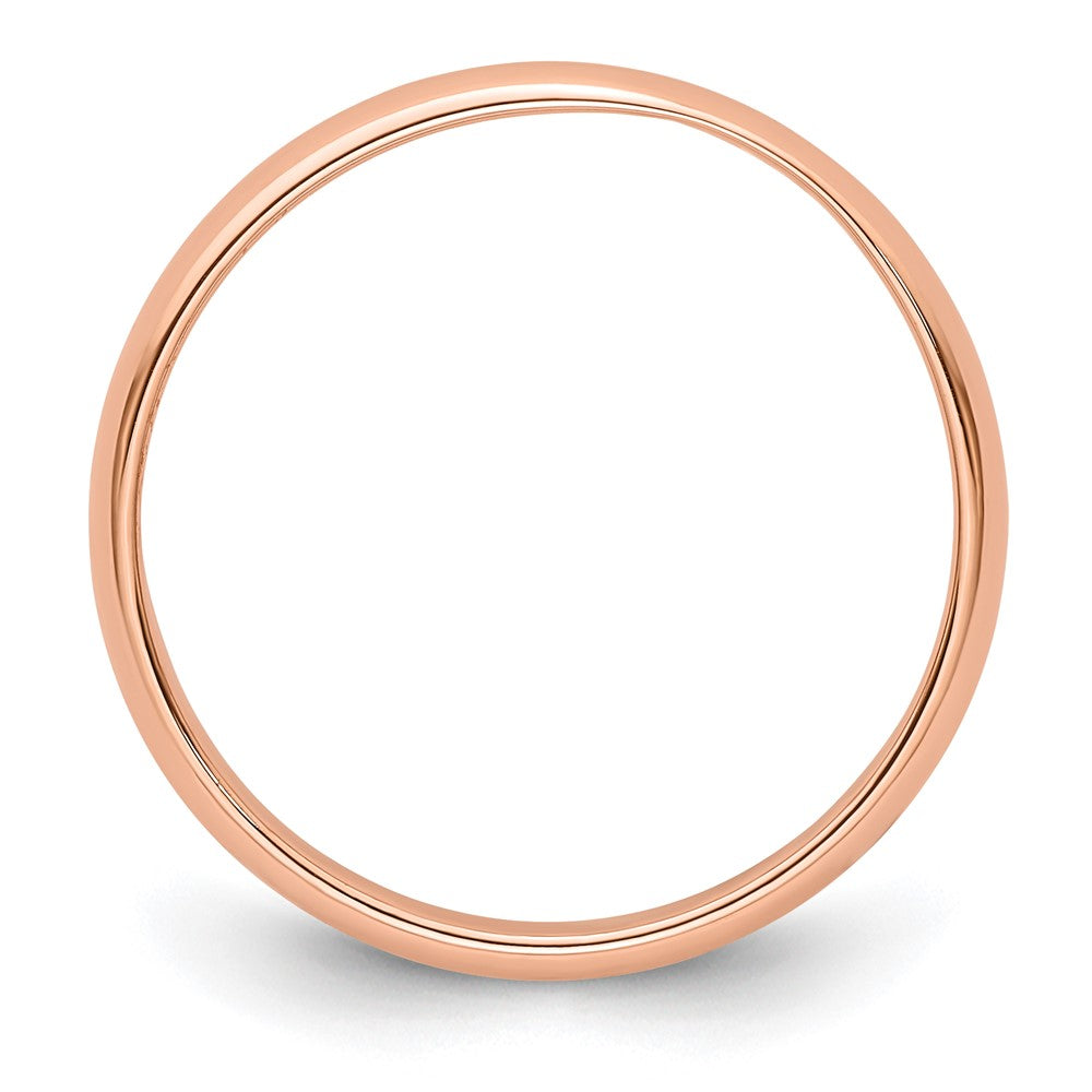 Alternate view of the 3mm 14K Rose Gold Light Half Round Standard Fit Band, Size 4 by The Black Bow Jewelry Co.