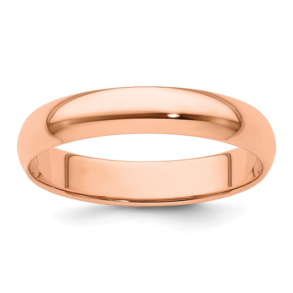 4mm 14K Rose Gold Light Half Round Standard Fit Band, Size 4, Item R12301-4MM-04 by The Black Bow Jewelry Co.