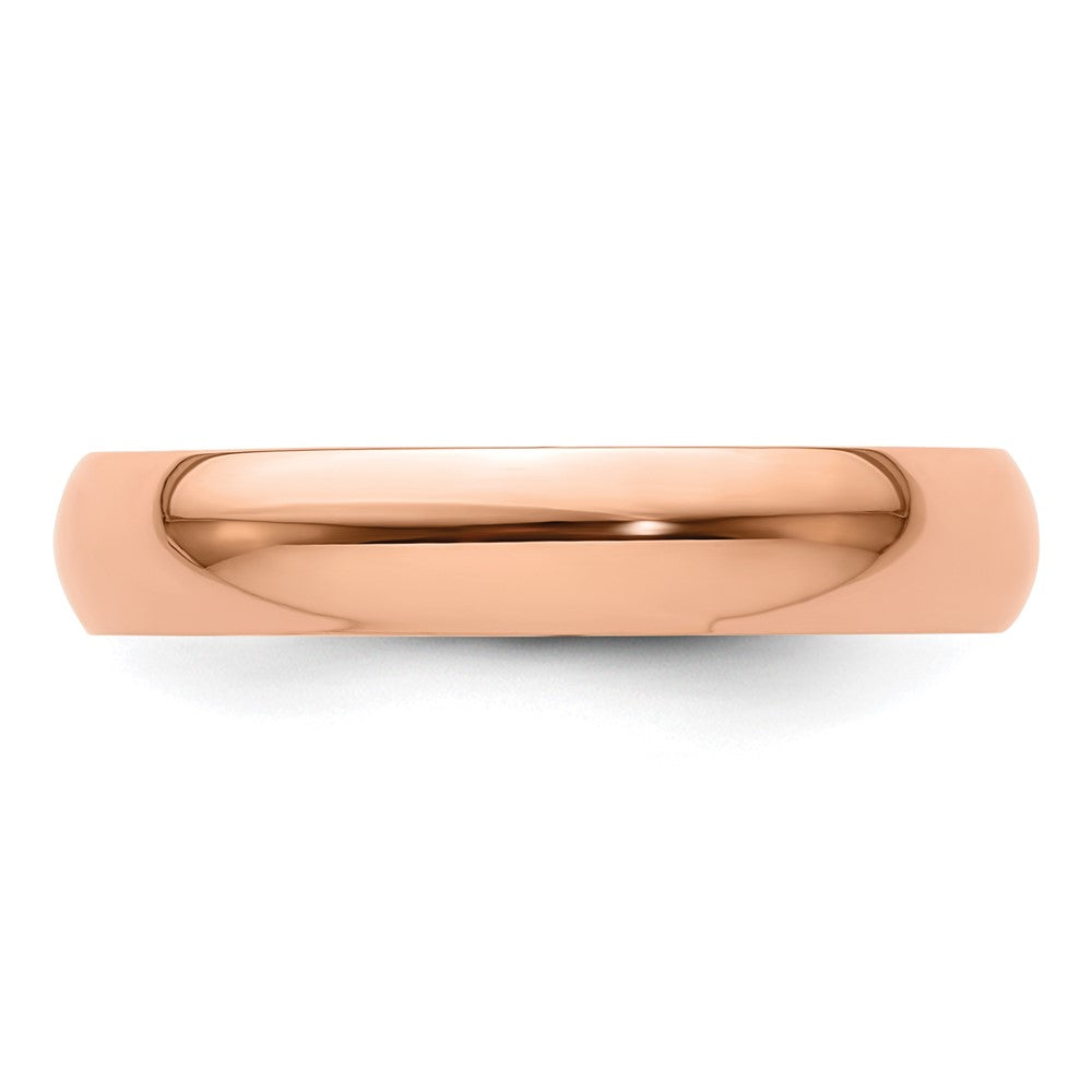 Alternate view of the 4mm 14K Rose Gold Light Half Round Standard Fit Band, Size 4 by The Black Bow Jewelry Co.