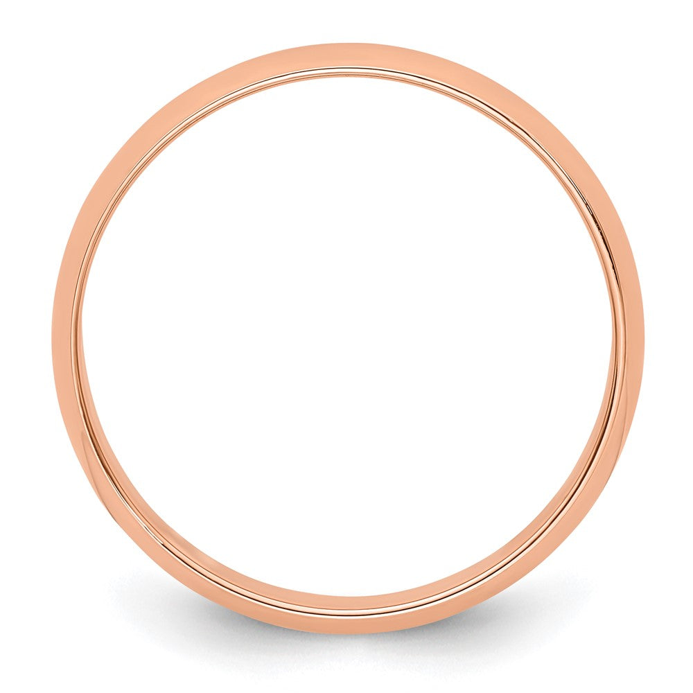 Alternate view of the 4mm 14K Rose Gold Light Half Round Standard Fit Band, Size 4 by The Black Bow Jewelry Co.