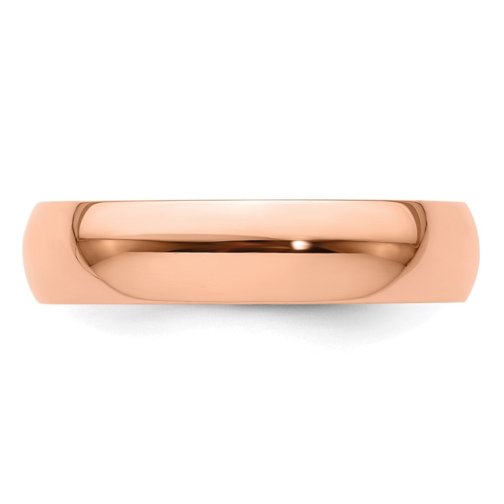 Alternate view of the 5mm 14K Rose Gold Light Half Round Standard Fit Band, Size 4 by The Black Bow Jewelry Co.