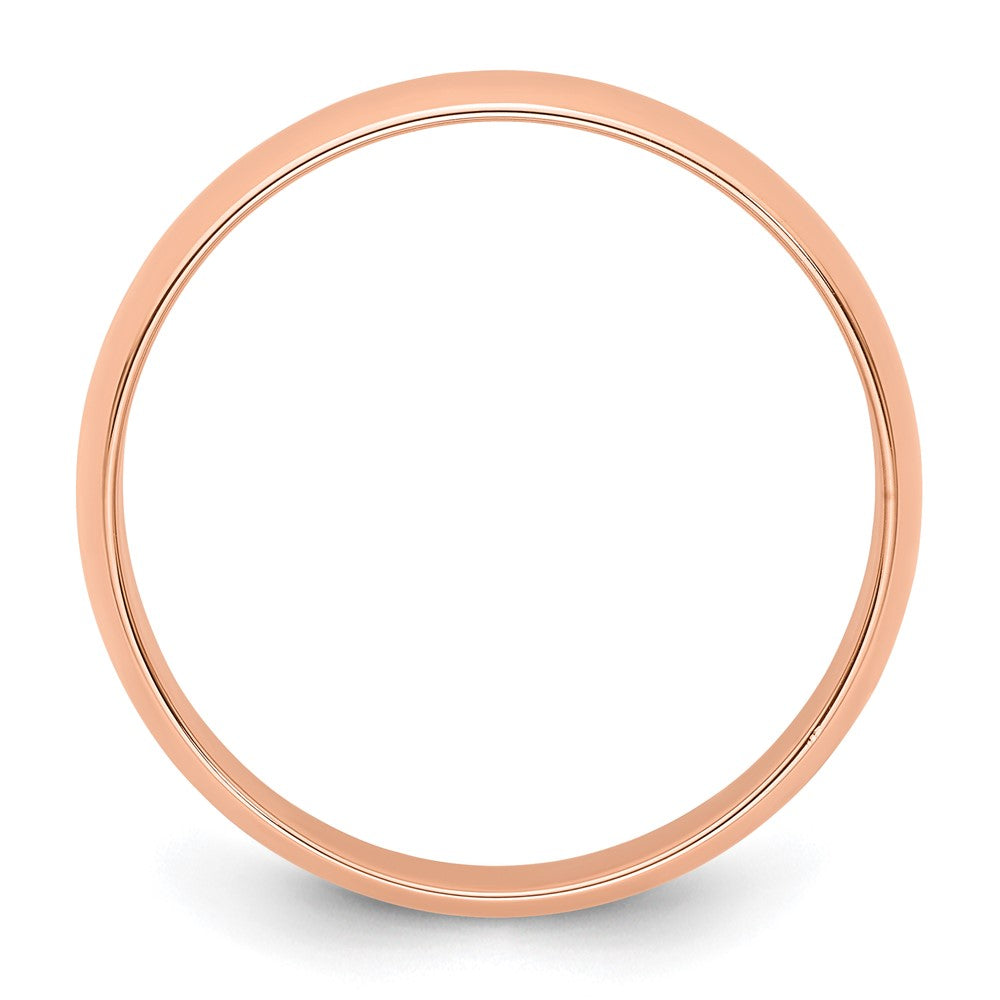 Alternate view of the 5mm 14K Rose Gold Light Half Round Standard Fit Band, Size 4 by The Black Bow Jewelry Co.