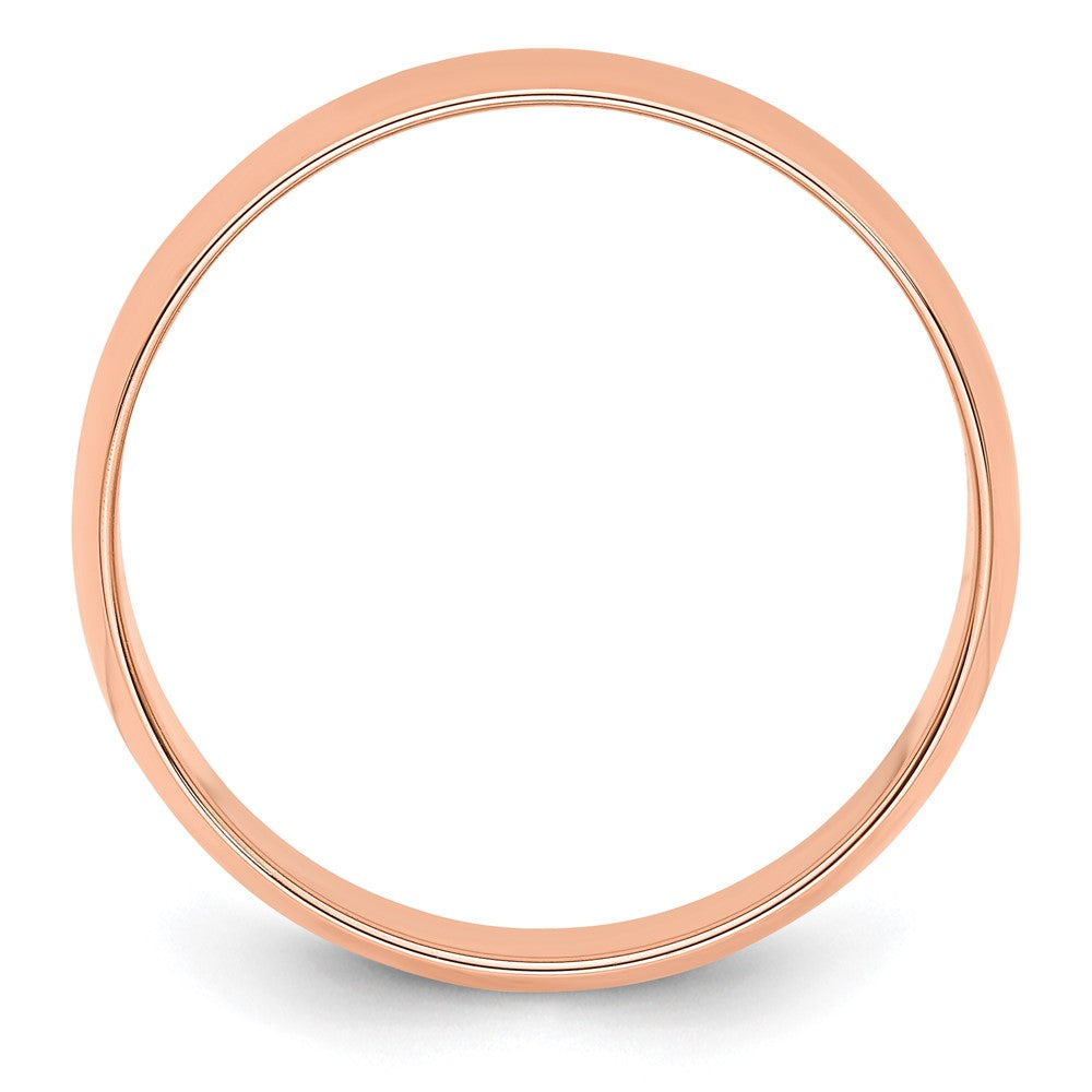 Alternate view of the 6mm 14K Rose Gold Light Half Round Standard Fit Band, Size 4 by The Black Bow Jewelry Co.