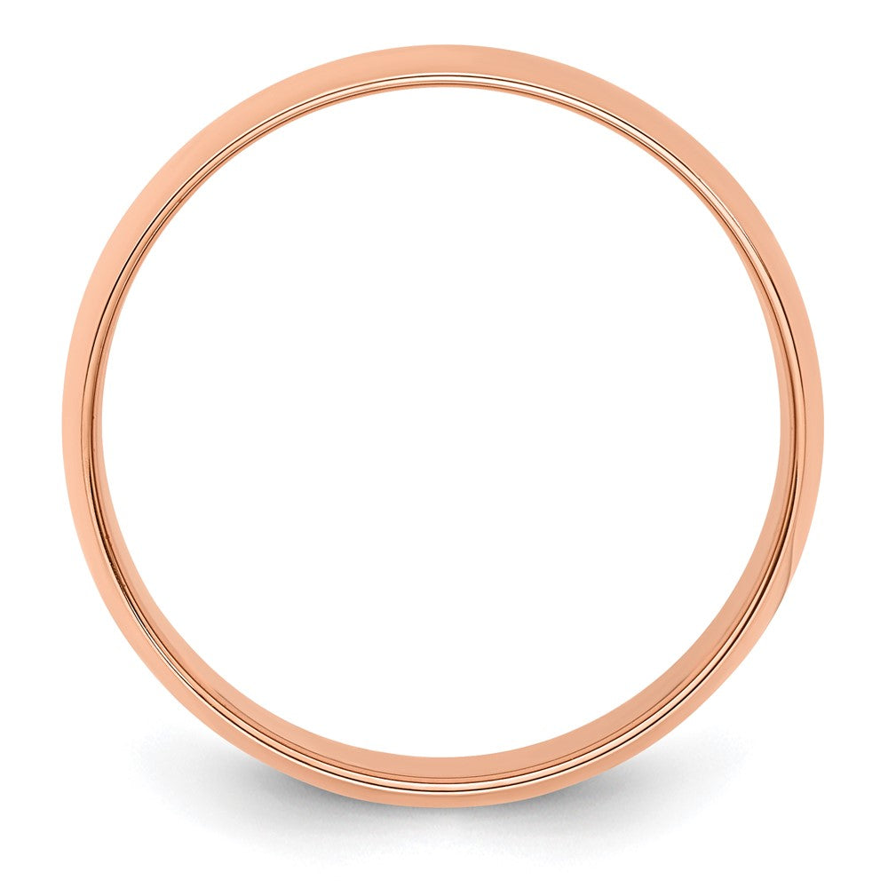 Alternate view of the 8mm 14K Rose Gold Lightweight Half Round Standard Fit Band, Size 6.5 by The Black Bow Jewelry Co.