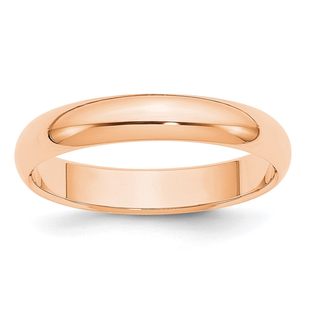 4mm 10K Rose Gold Half Round Standard Fit Band, Size 4, Item R12303-4MM-04 by The Black Bow Jewelry Co.