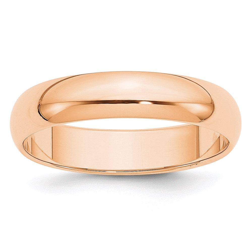 5mm 10K Rose Gold Half Round Standard Fit Band, Size 4, Item R12303-5MM-04 by The Black Bow Jewelry Co.