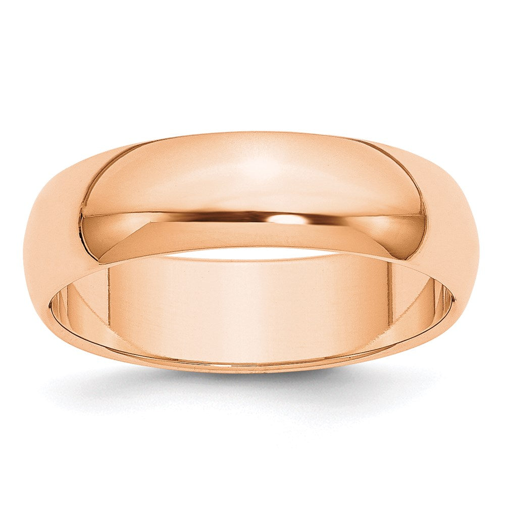 2mm to 6mm 10K Rose Gold Half Round Standard Fit Band, Item R12303 by The Black Bow Jewelry Co.