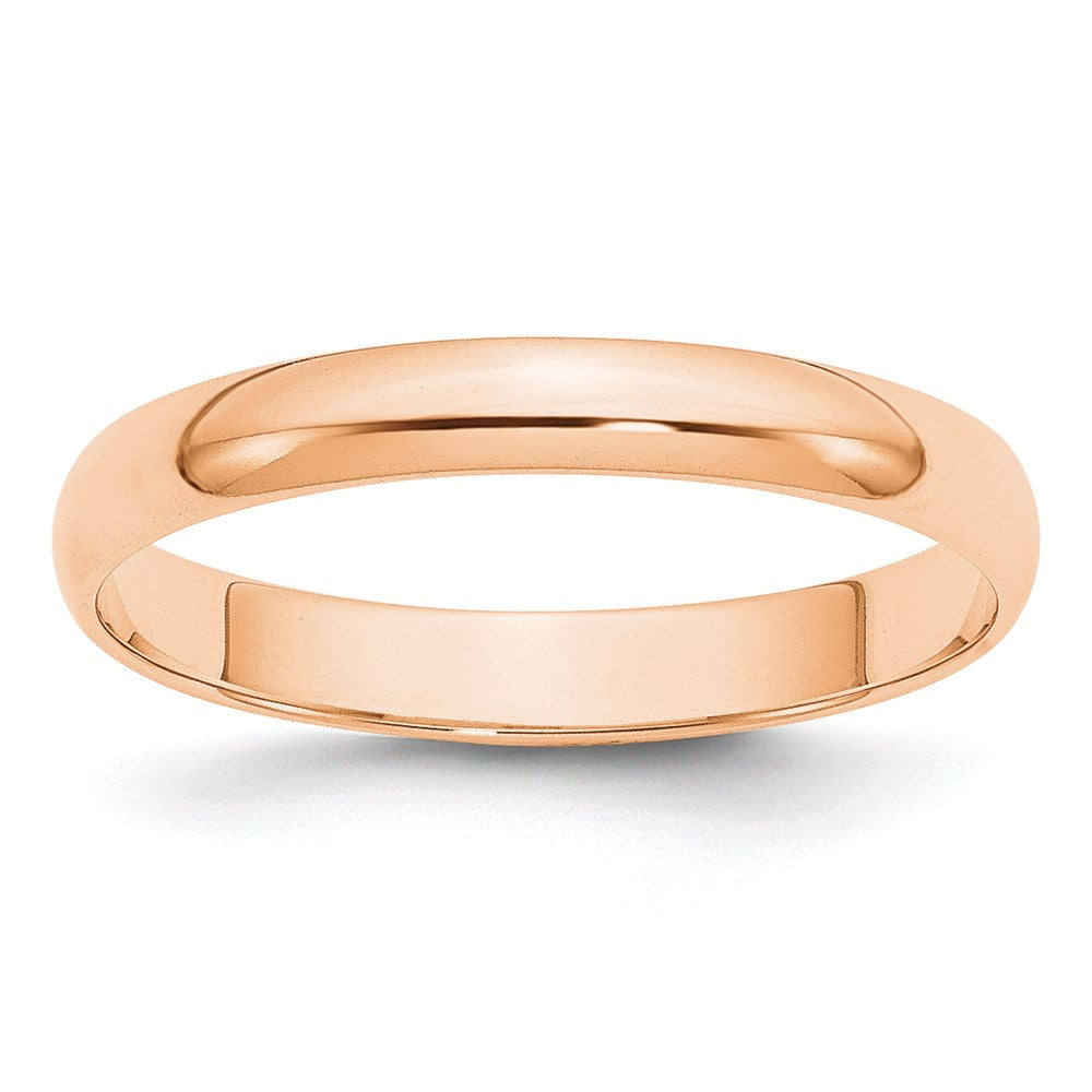 3mm 10K Rose Gold Light Half Round Standard Fit Band, Size 4, Item R12304-3MM-04 by The Black Bow Jewelry Co.