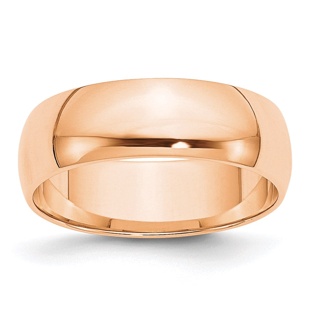 6mm 10K Rose Gold Light Half Round Standard Fit Band, Size 4, Item R12304-6MM-04 by The Black Bow Jewelry Co.