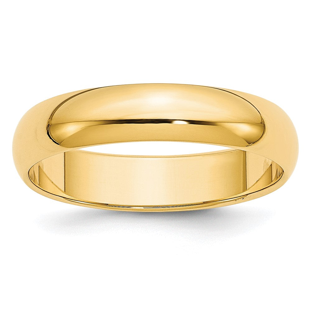 5mm 10K Yellow Gold Half Round Standard Fit Band, Size 4, Item R12306-5MM-04 by The Black Bow Jewelry Co.