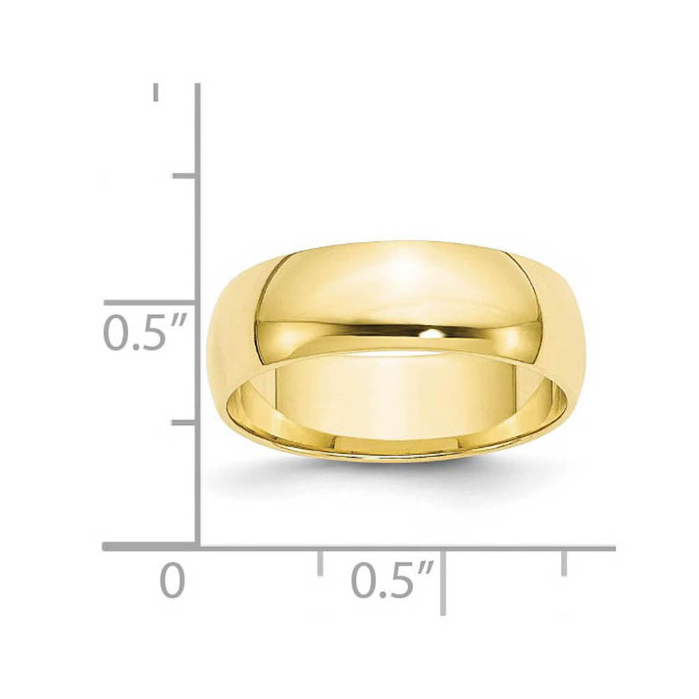 Alternate view of the 6mm 10K Yellow Gold Light Half Round Standard Fit Band, Size 4 by The Black Bow Jewelry Co.